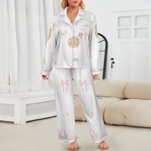 Load image into Gallery viewer, Traci K Designer Put a Bow On It PJ Satin Set Women's Long Sleeve Satin Pajama Set