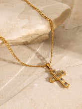 Load image into Gallery viewer, Stainless Steel Zircon Cross Pendant Necklace