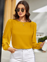 Load image into Gallery viewer, Round Neck Long Sleeve Blouse