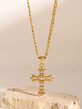 Load image into Gallery viewer, Stainless Steel Zircon Cross Pendant Necklace