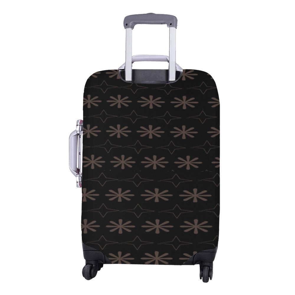 Traci K Designer Patterned Black Luggage Cover/Medium 22"-25"