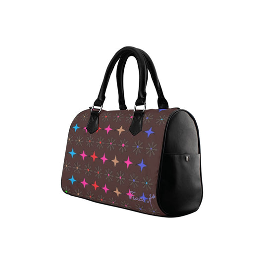 Traci K Signatured Patterned Multi Color Brown Boston Bag Boston Handbag (Model 1621)