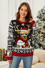 Load image into Gallery viewer, Christmas Pattern Round Neck Long Sleeve Sweater