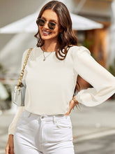 Load image into Gallery viewer, Round Neck Long Sleeve Blouse