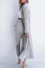 Load image into Gallery viewer, Open Front Long Sleeve Cardigan and Pants Lounge Set