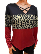 Load image into Gallery viewer, Crisscross Color Block Long Sleeve T-Shirt