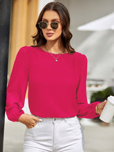 Load image into Gallery viewer, Round Neck Long Sleeve Blouse