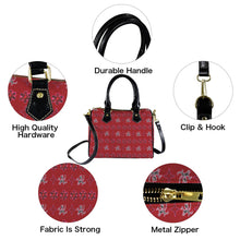 Load image into Gallery viewer, Traci K Designer Patterned Boston Handbag Red / Black Boston Handbag-Black Handle (Model 1746)