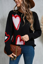 Load image into Gallery viewer, Angel Wings Heart Round Neck Long Sleeve Sweater