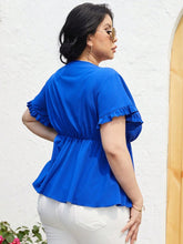 Load image into Gallery viewer, Plus Size Surplice Neck Babydoll Blouse
