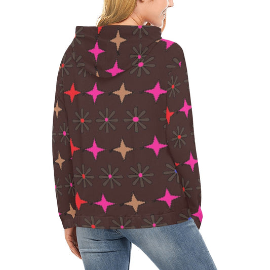 Traci K Trio Patterned Designer Hoodie All Over Print Hoodie for Women (USA Size) (Model H13)