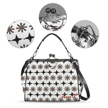 Load image into Gallery viewer, Traci K Signatured Patterned Brown / Red KissLock Bag Kisslock Crossbody Shoulder Bag (Model 1752)