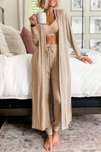 Load image into Gallery viewer, Open Front Long Sleeve Cardigan and Pants Lounge Set