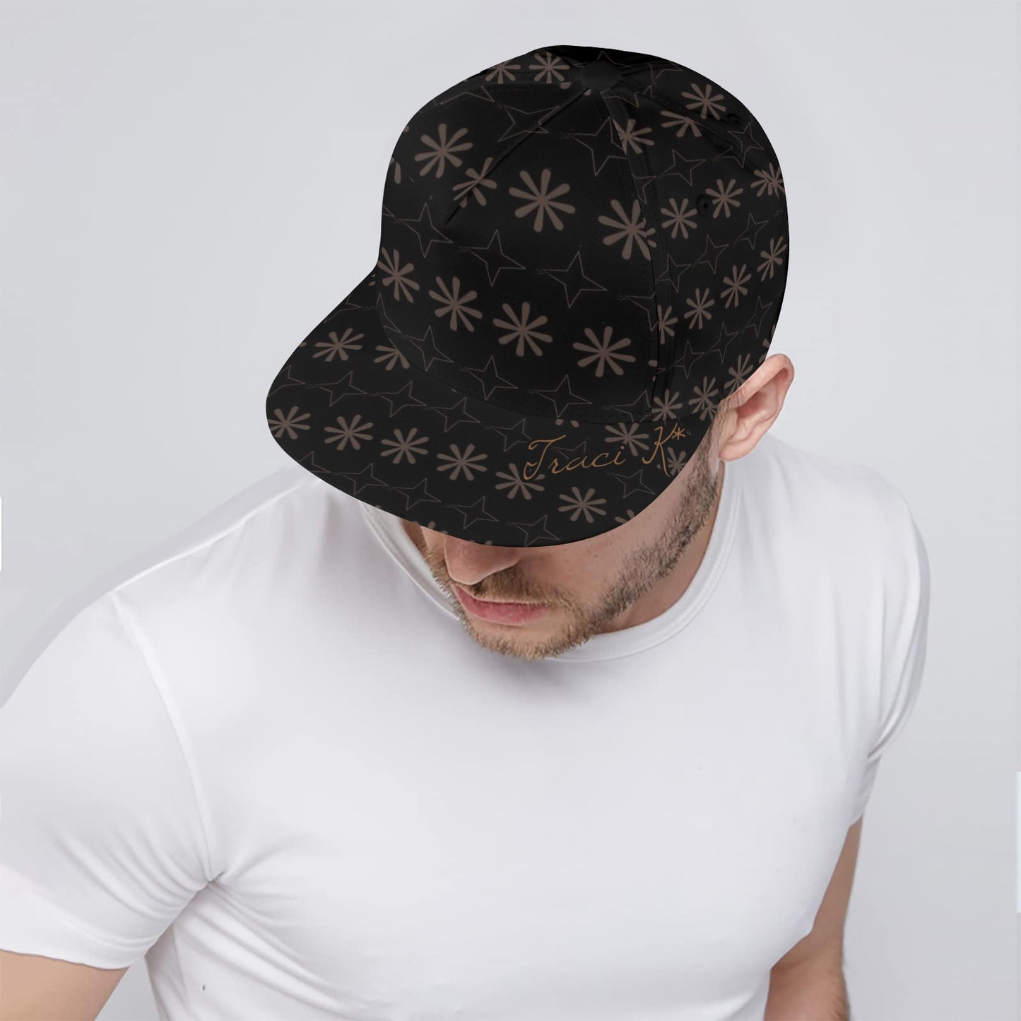 Traci K Patterned Signature Hat All Over Print Snapback Hat