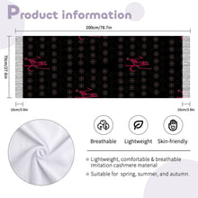 Load image into Gallery viewer, Traci K Signatured Cashmere Black/Red Tassel scarf Tassel Scarf