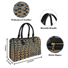 Load image into Gallery viewer, Traci K Block Brown Blue Boston Bag Boston Leather Handbag-Large (Model 1749)