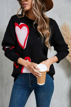 Load image into Gallery viewer, Angel Wings Heart Round Neck Long Sleeve Sweater