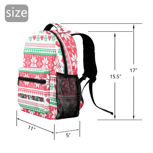 Traci K Collection Holiday Heart Flake Backpack 17-inch Casual Backpack