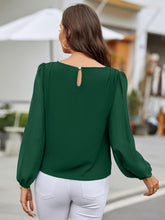 Load image into Gallery viewer, Round Neck Long Sleeve Blouse
