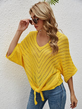 Load image into Gallery viewer, Openwork Batwing Sleeve Cover-Up