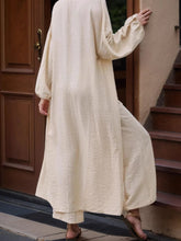 Load image into Gallery viewer, Open Front Balloon Sleeve Cardigan and Pants Set