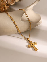 Load image into Gallery viewer, Stainless Steel Zircon Cross Pendant Necklace