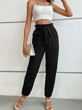 Load image into Gallery viewer, Put a Bow on It Perfee Tie Front Long Pants