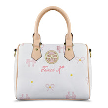 Load image into Gallery viewer, Traci K Put a Bow On It Boston Sachel Handbag Boston Leather Handbag-Khaki Handle (Model 1746)