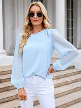 Load image into Gallery viewer, Round Neck Long Sleeve Blouse