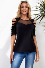 Load image into Gallery viewer, Round Neck Cutout Raglan Sleeve Tee