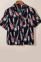 Load image into Gallery viewer, Champagne Print Short Sleeve Top and Shorts Set