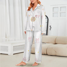 Load image into Gallery viewer, Traci K Designer Put a Bow On It PJ Satin Set Women's Long Sleeve Satin Pajama Set