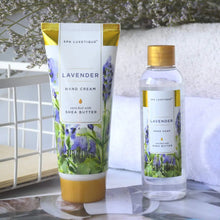 Load image into Gallery viewer, Luxury Lavender Scent Spa Gift Basket in Weaved Bag, Women Body and Bath Set with Bubble Bath, Bath Salts, Body Butter