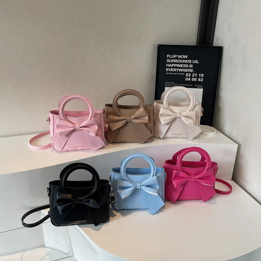 Put a Bow On It (FashionBags) (Trend) Design Women's Crossbody Bag Fashionable Small Square Handbag Single Shoulder Bag Versatile PU Leather