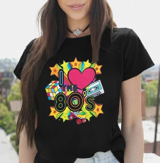 Birthday Bash love 80's hip hop party T-shirts Rock back 80's themed gift tops Fashion comfortable short sleeve men's and women's clothing