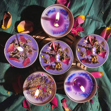 Load image into Gallery viewer, Candle Manifestation Herbal Intention Candle Unscented Spell Dried Flowers Candles with Crystal Tea Lights