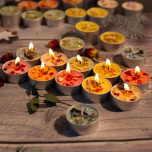 Load image into Gallery viewer, Candle Manifestation Herbal Intention Candle Unscented Spell Dried Flowers Candles with Crystal Tea Lights
