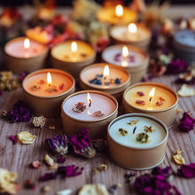Load image into Gallery viewer, Candle Manifestation Herbal Intention Candle Unscented Spell Dried Flowers Candles with Crystal Tea Lights