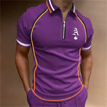 Load image into Gallery viewer, Polo Shirt for Men Poker Plain Men's Golf Clothing Alphabet Street Casual Designer T Shirt Short Sleeve Tee Tops Oversize