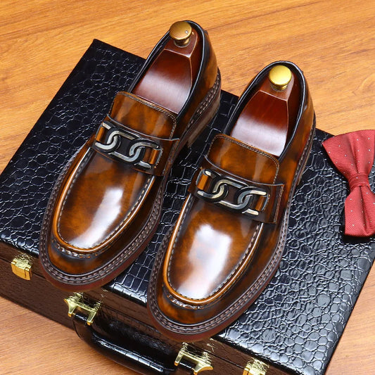 New Shoes For Men Loafers Mens Dress Shoes Leather Shoes Man Male Genuine Leather Social Shoes