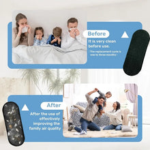 Load image into Gallery viewer, Clean Air Activated Carbon Ceiling Fan Filters - 9.76x3.54 Inch Pitch Black Dust Collector for All Fan Blades, Coconut Charcoal Filter