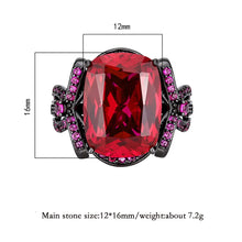 Load image into Gallery viewer, Put a Bow On It Retro 12*16MM Ruby Sapphire Pink Quartz Amethyst Rings Charms Gemstone Party Fine Jewelry for Women Accessories Anniversary Gift