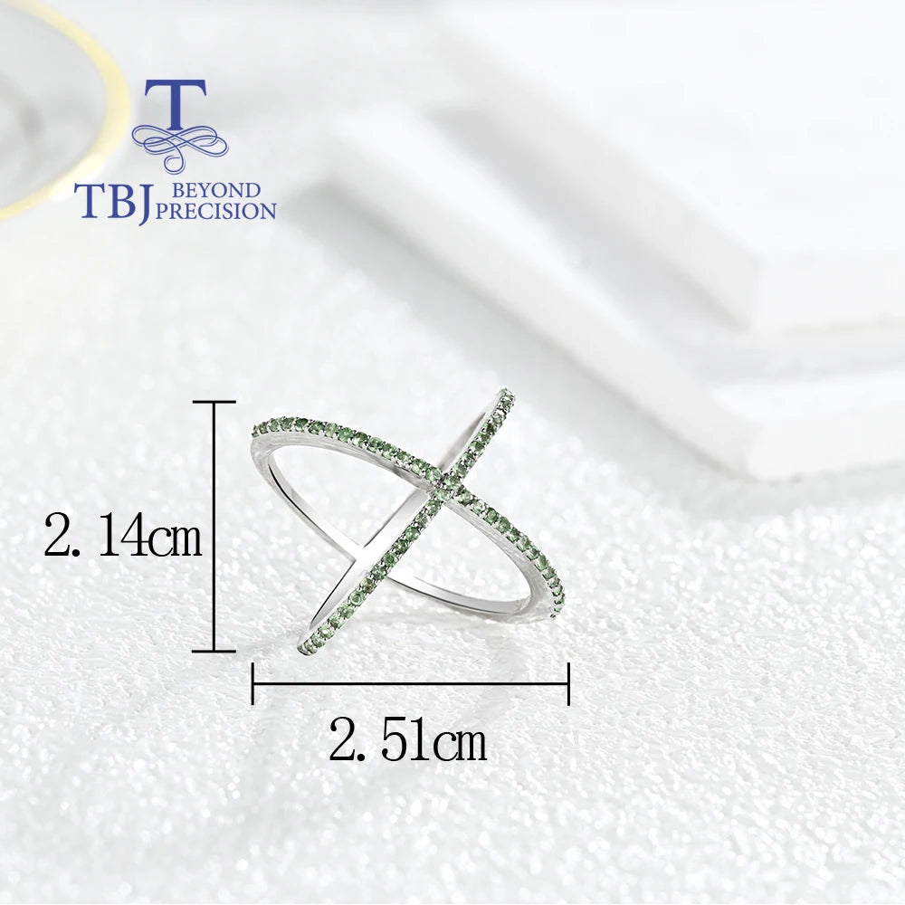Traci K Beauty Jewelry Beyond Precision Gorgeous Designer chic Ring 925 Sterling Silver for Women Natural Tsavorite Gemstone Fashion Jewelry Anniversay Party Gift
