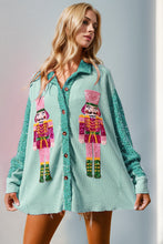 Load image into Gallery viewer, Double Take Sequin Nutcracker Button Up Shirt