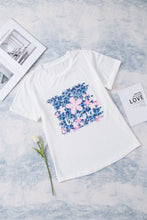 Load image into Gallery viewer, Leopard Floral Graphic Round Neck Tee