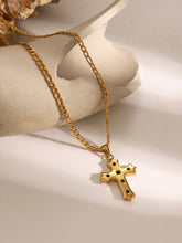 Load image into Gallery viewer, Stainless Steel Zircon Cross Pendant Necklace
