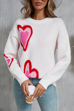 Load image into Gallery viewer, Angel Wings Heart Round Neck Long Sleeve Sweater