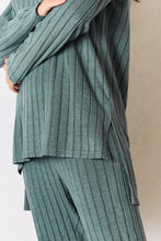 Load image into Gallery viewer, Basic Bae Full Size Ribbed Round Neck High-Low Slit Top and Pants Set