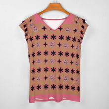 Load image into Gallery viewer, Traci K Designer V-neck T-Shirt Women's Ruffle Sleeve V-Neck T-Shirt