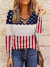 Load image into Gallery viewer, Crisscross Color Block Long Sleeve T-Shirt